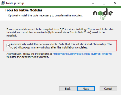 Step "Tools for Native Modules